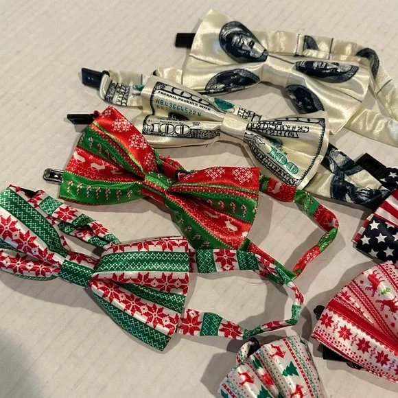 Lot of 8 Fun Mixed Patterns Men’s Bow Ties - Picture 2 of 5